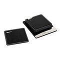 Black Leatherette & Chrome 4 Piece Coaster Set